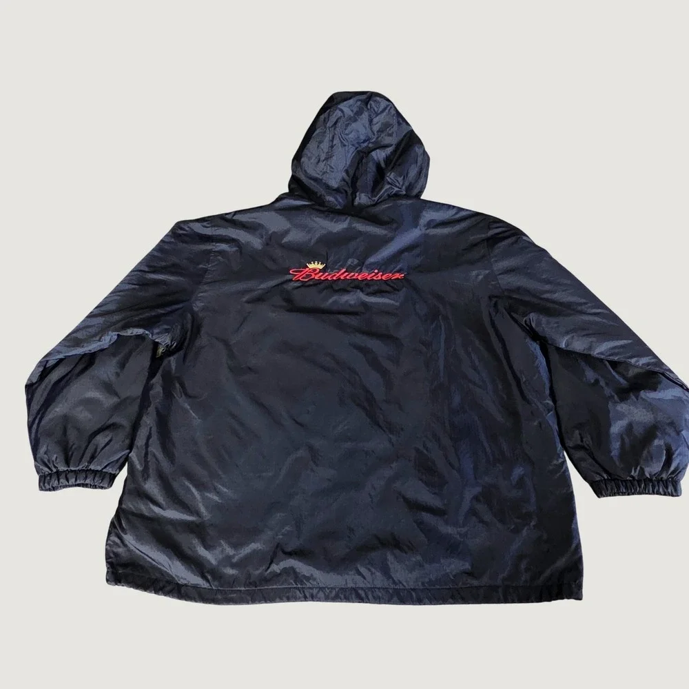 Dickies Budweiser Jacket Mens 2XL Navy Fleece Lined Hooded Beer Workwear NWT